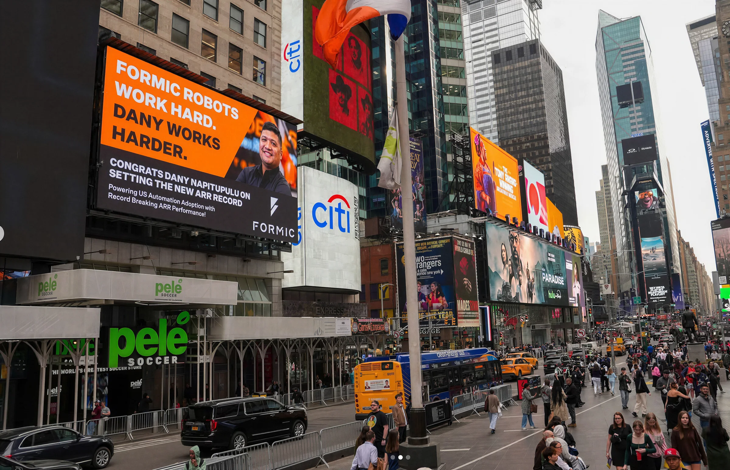 Formic advertising displayed in Times Square