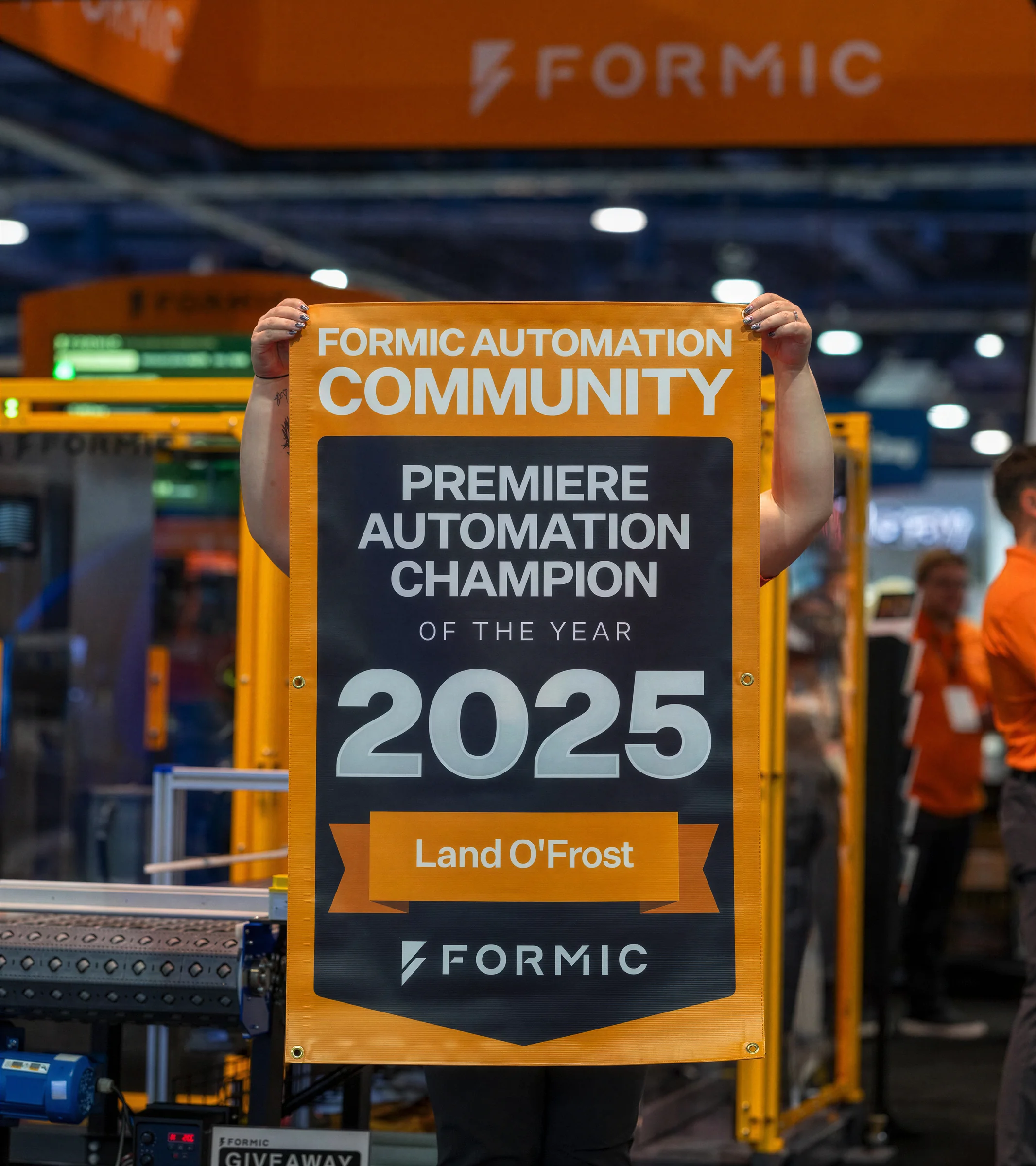 Formic award displayed at an industry event