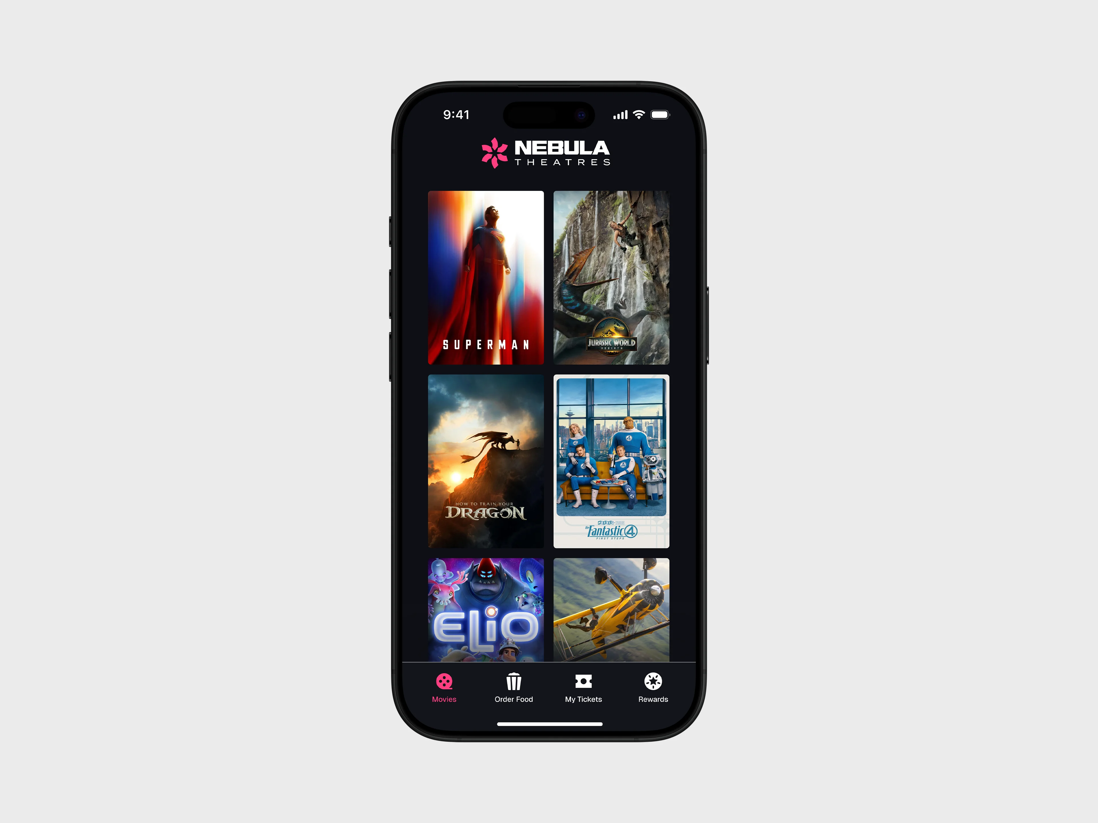 Nebula Theatres - Home Screen